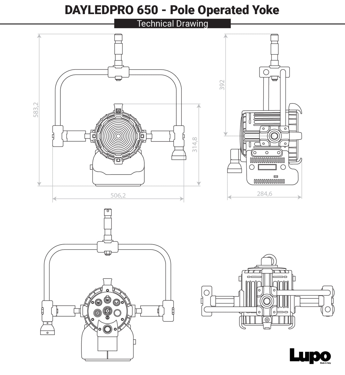 Code 300 D PRO POL - DayledPRO 650 (5600 K) - Pole Operated Yoke